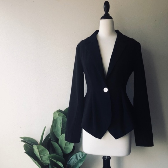 DO+BE Jackets & Blazers - LAST ONE! Peplum Button Blazer in Black